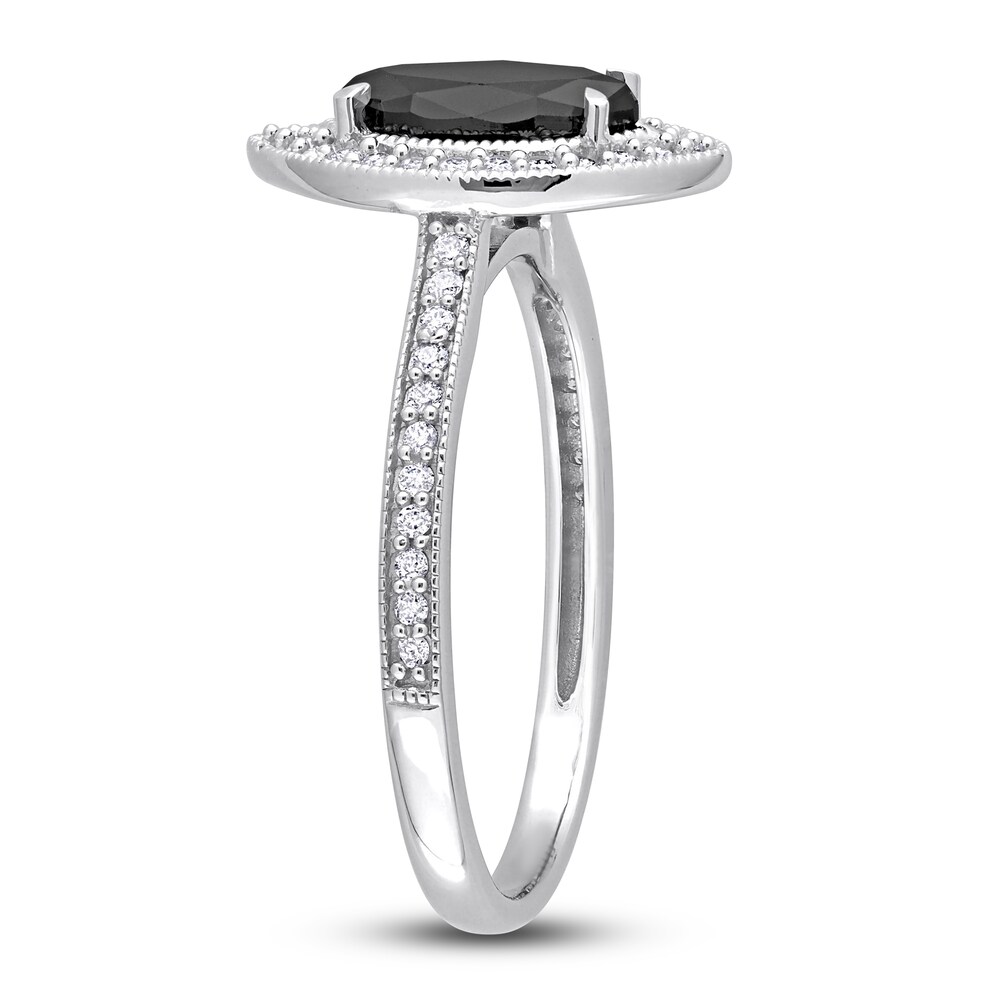 Black & White Diamond Halo Engagement Ring 1-1/4 ct tw Round 14K White Gold ylOKtXra Black & White Diamond Halo Engagement Ring 1-1/4 ct tw Round 14K White Gold ylOKtXra