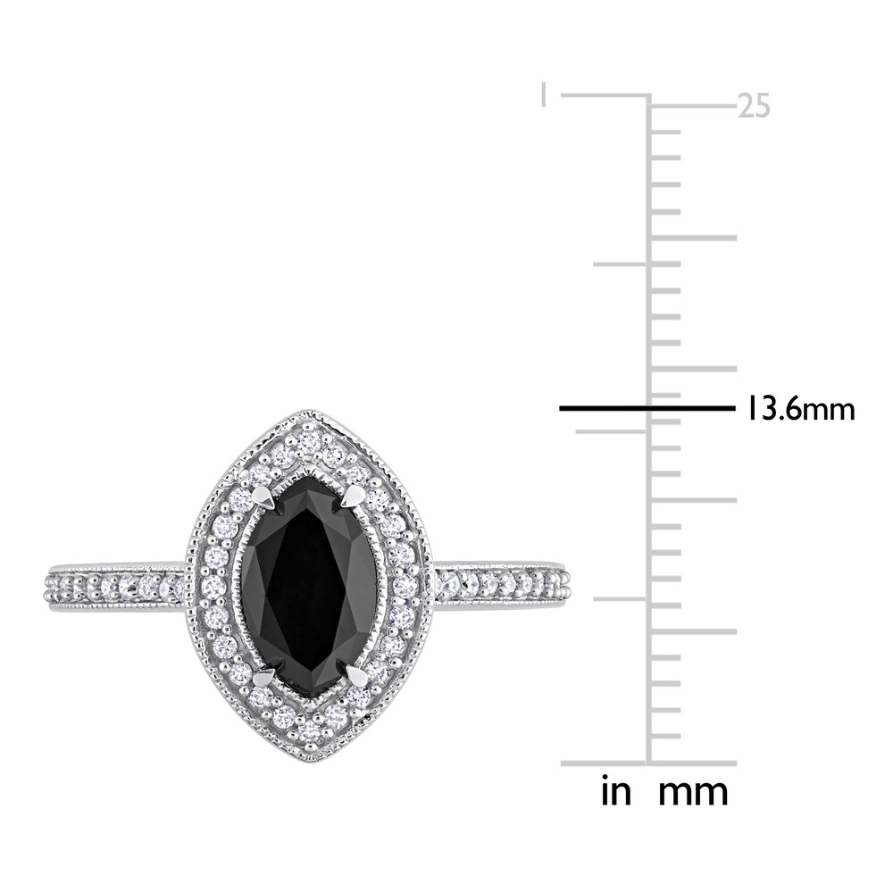 Black & White Diamond Halo Engagement Ring 1-1/4 ct tw Round 14K White Gold ylOKtXra Black & White Diamond Halo Engagement Ring 1-1/4 ct tw Round 14K White Gold ylOKtXra