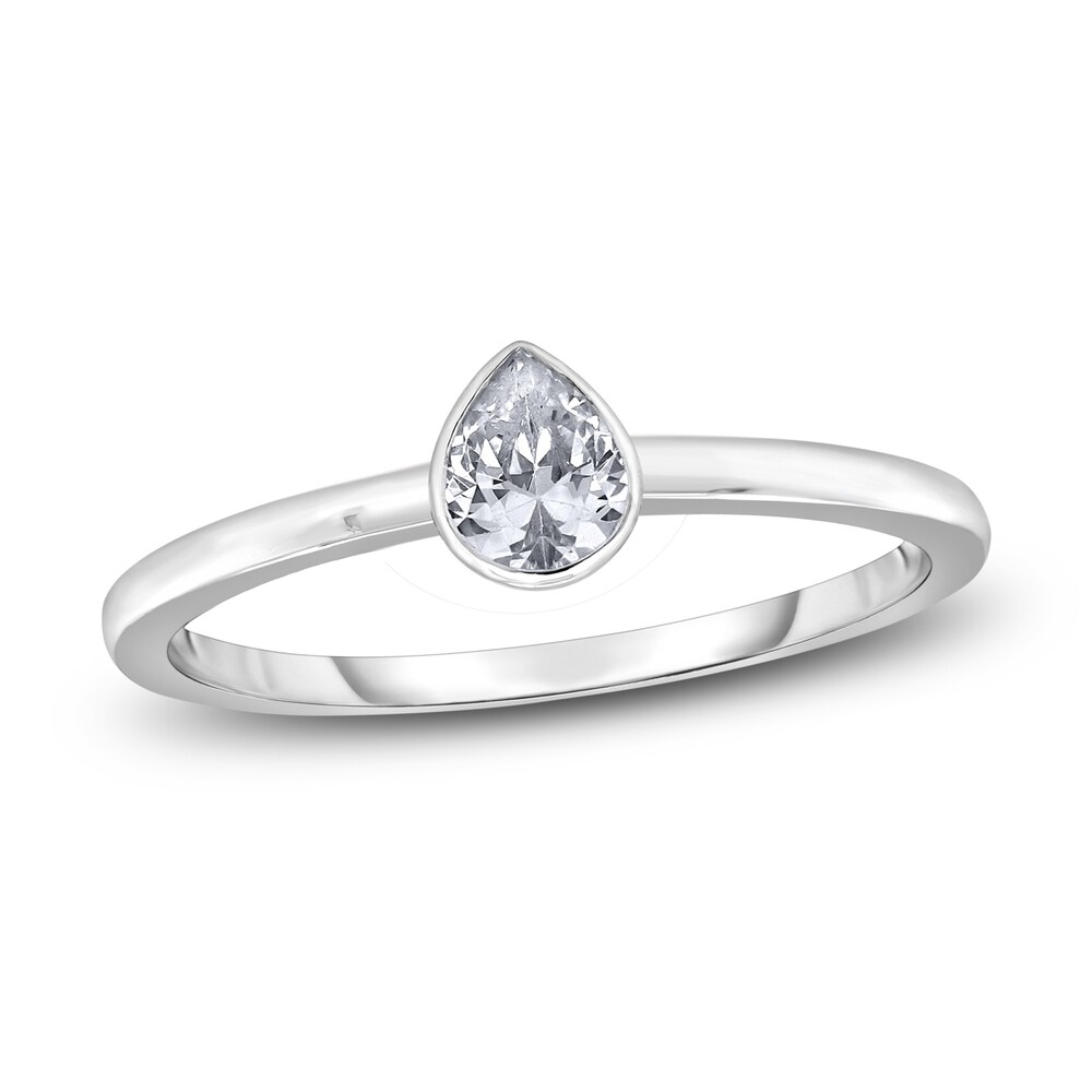 Diamond Solitaire Engagement Ring 1/2 ct tw Bezel-Set Pear-cut 14K White Gold (I2/I) z2dMIweq Diamond Solitaire Engagement Ring 1/2 ct tw Bezel-Set Pear-cut 14K White Gold (I2/I) z2dMIweq