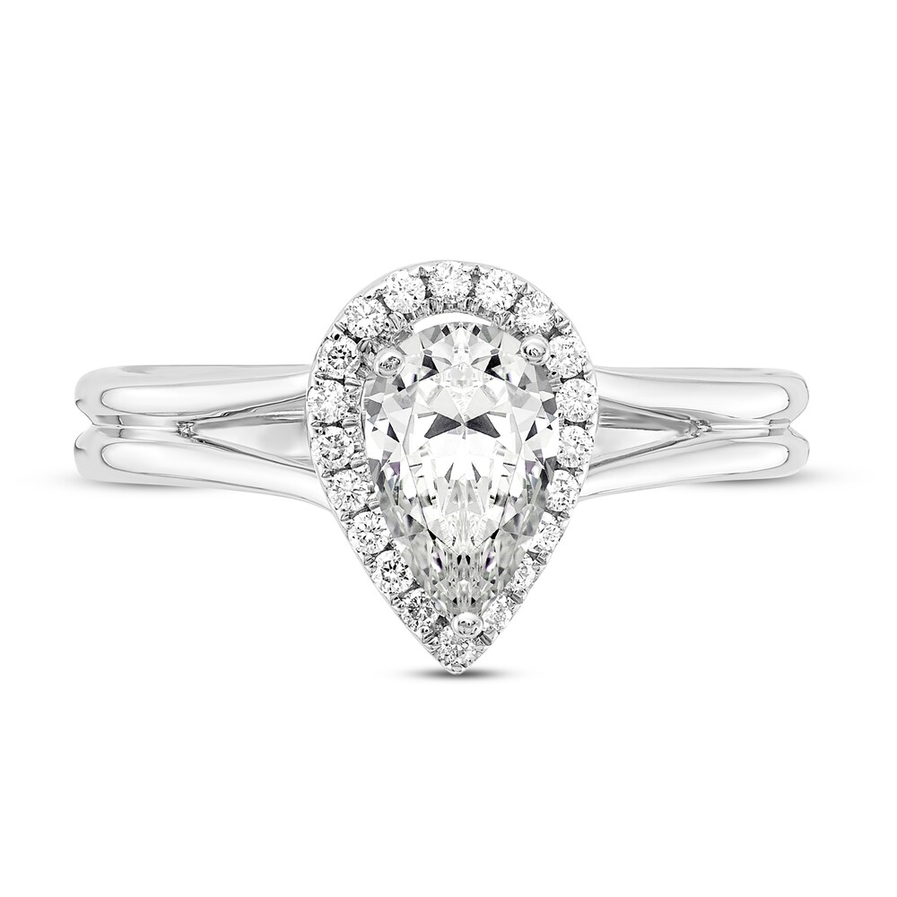 Diamond Halo Engagement Ring 7/8 ct tw Pear-shaped/Round 14K White Gold z2iqiCF6 Diamond Halo Engagement Ring 7/8 ct tw Pear-shaped/Round 14K White Gold z2iqiCF6