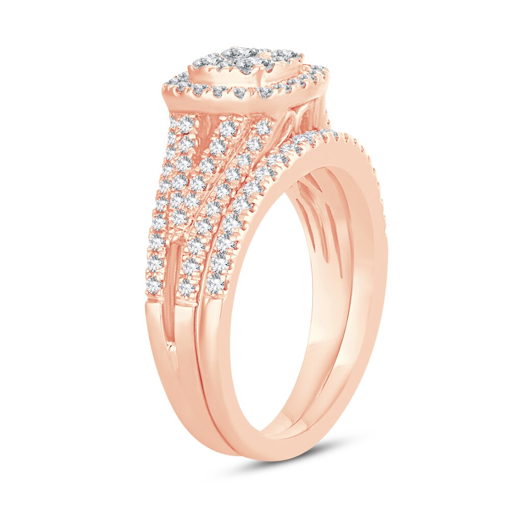 Diamond Bridal Set 1 ct tw Round-cut 14K Rose Gold z3msQbQf Diamond Bridal Set 1 ct tw Round-cut 14K Rose Gold z3msQbQf