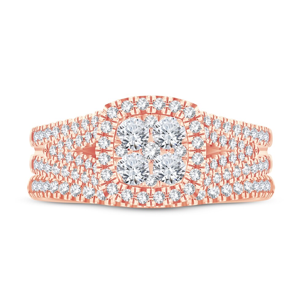 Diamond Bridal Set 1 ct tw Round-cut 14K Rose Gold z3msQbQf Diamond Bridal Set 1 ct tw Round-cut 14K Rose Gold z3msQbQf