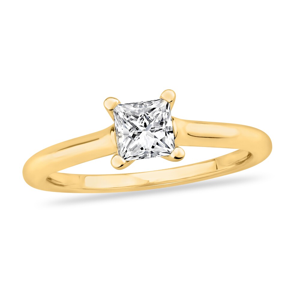 Diamond Solitaire Engagement Ring 7/8 ct tw Princess-cut 14K Yellow Gold (I2/I) zSJAUTMo Diamond Solitaire Engagement Ring 7/8 ct tw Princess-cut 14K Yellow Gold (I2/I) zSJAUTMo