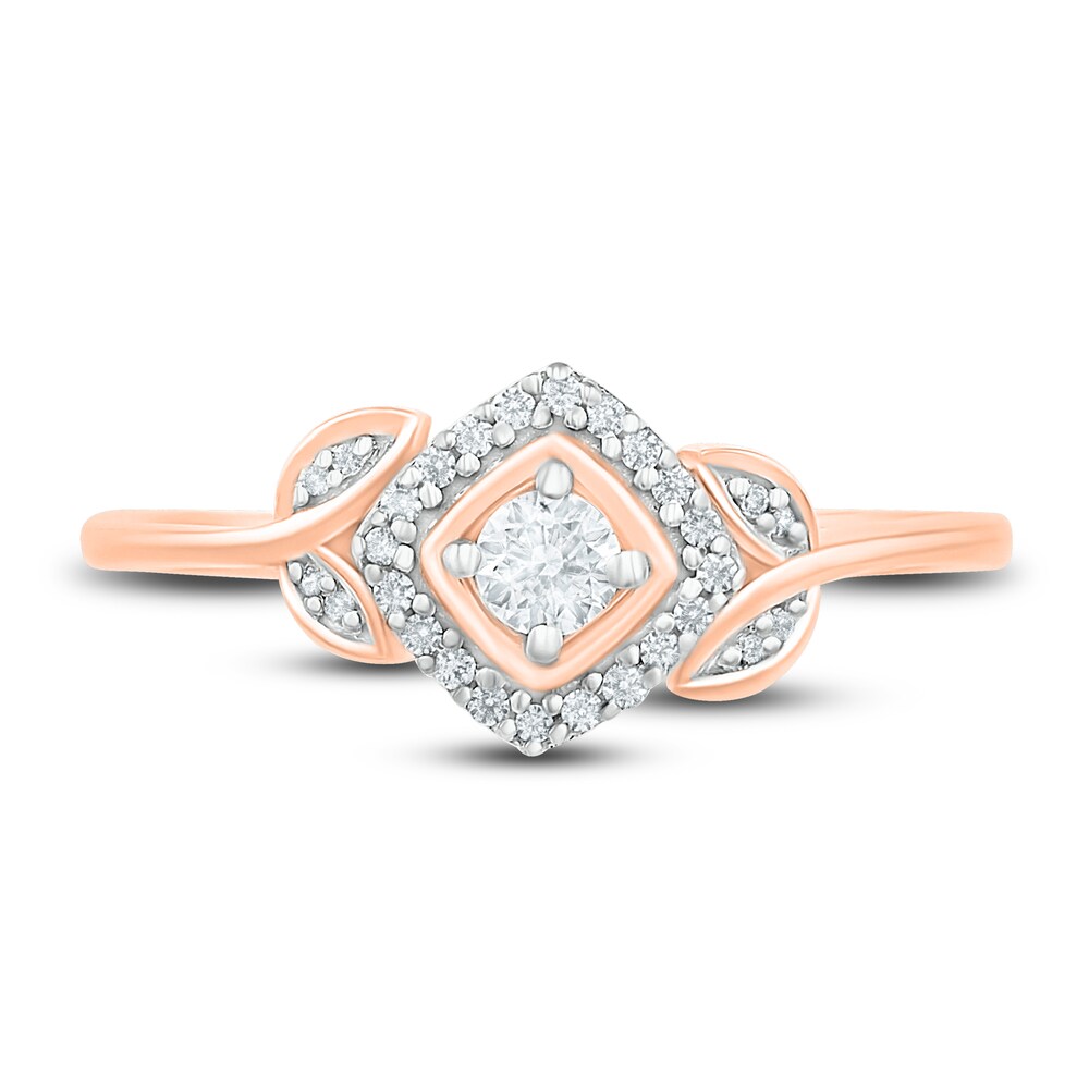Diamond Promise Ring 1/5 ct tw Round 10K Rose Gold zbJ4Rbdm Diamond Promise Ring 1/5 ct tw Round 10K Rose Gold zbJ4Rbdm