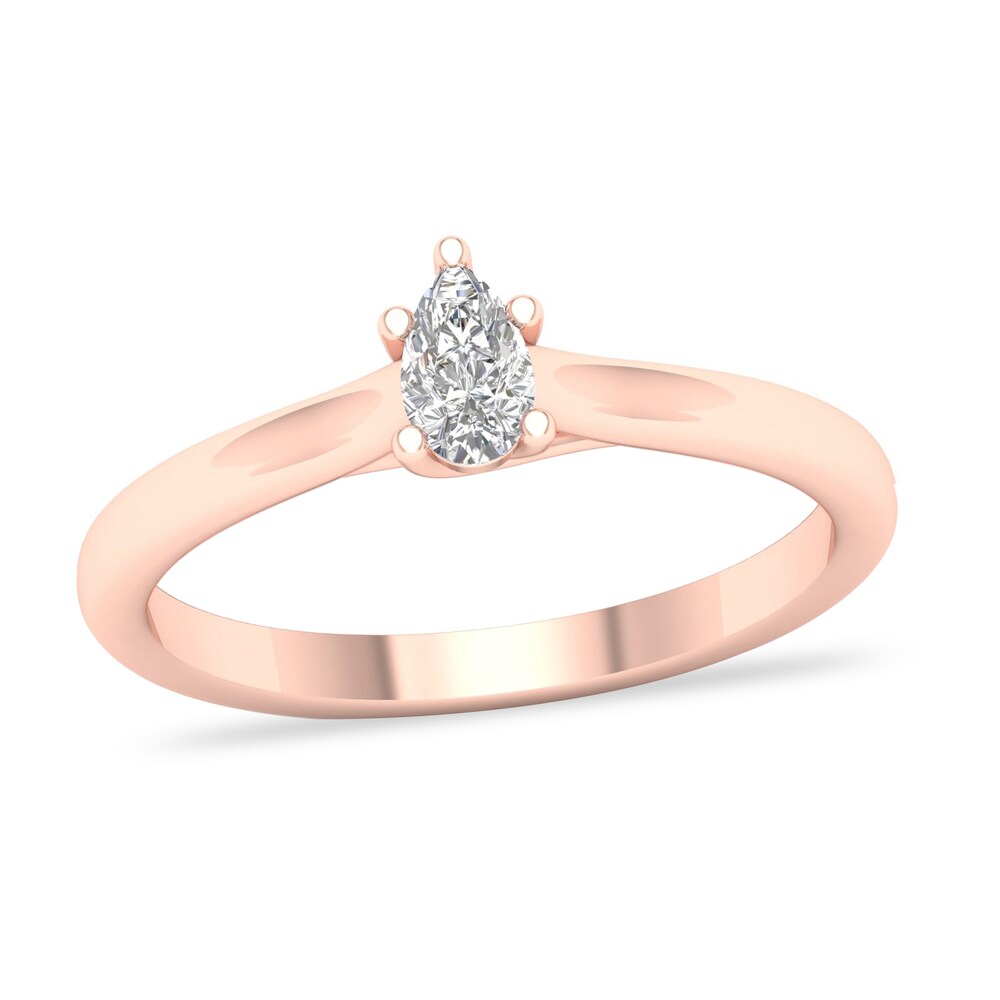 Diamond Solitaire Ring 1/4 ct tw Pear-shaped 14K Rose Gold (SI2/I) zoSNbGqQ Diamond Solitaire Ring 1/4 ct tw Pear-shaped 14K Rose Gold (SI2/I) zoSNbGqQ