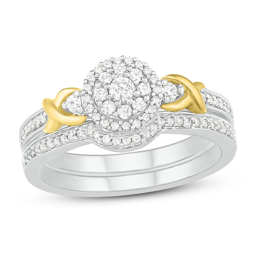 Diamond Bridal Set 1/4 ct tw Round 14K Two-Tone Gold zxncKBFY Diamond Bridal Set 1/4 ct tw Round 14K Two-Tone Gold zxncKBFY